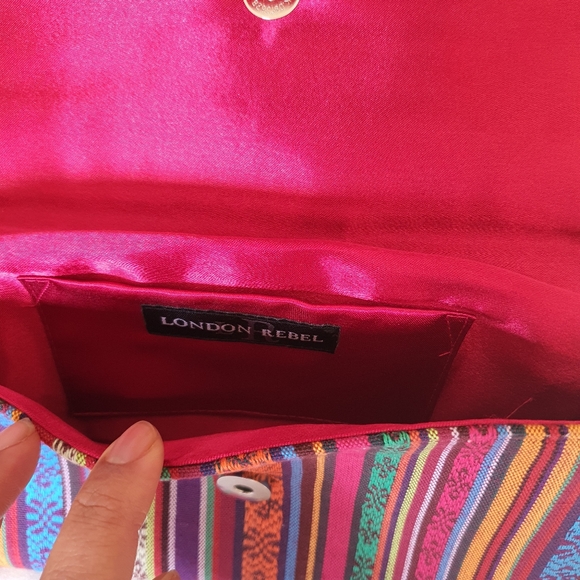 LONDON REBEL Multicolour Woven Clutch Bag - Picture 16 of 16